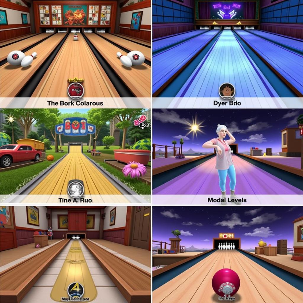 Various levels and challenges in 10 Pin Shuffle Pro APK