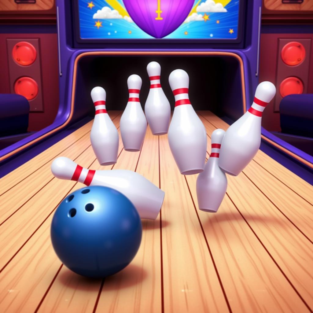 Gameplay screenshot of 10 Pin Shuffle Pro APK