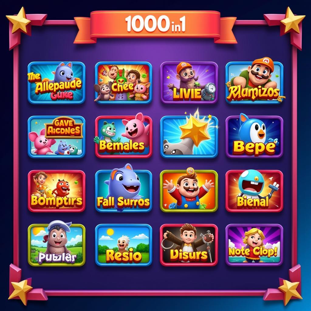 Screenshot of a 1000 in 1 Games APK menu