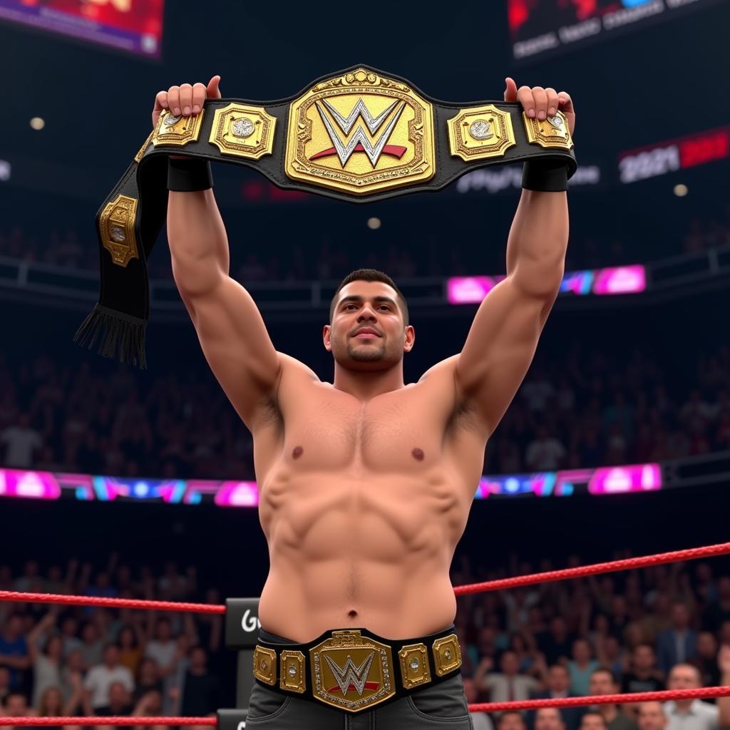 Winning the Championship Belt in 2k18 WWE APK