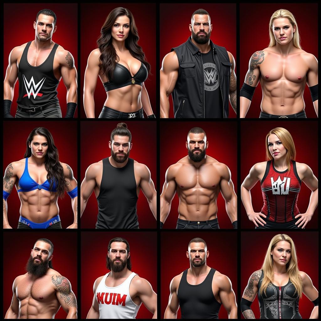 Diverse Roster of Wrestlers in 2k18 WWE APK