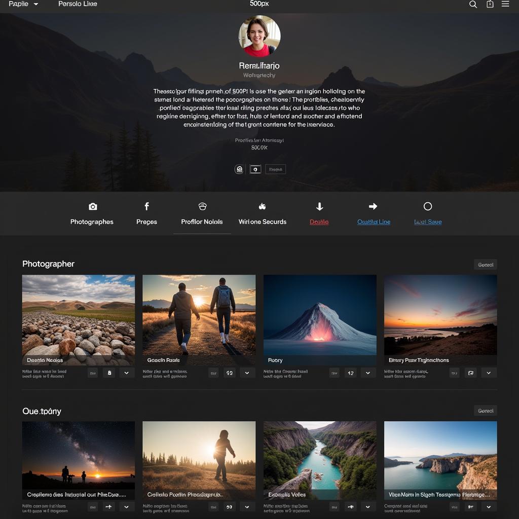 500px photographer profile example