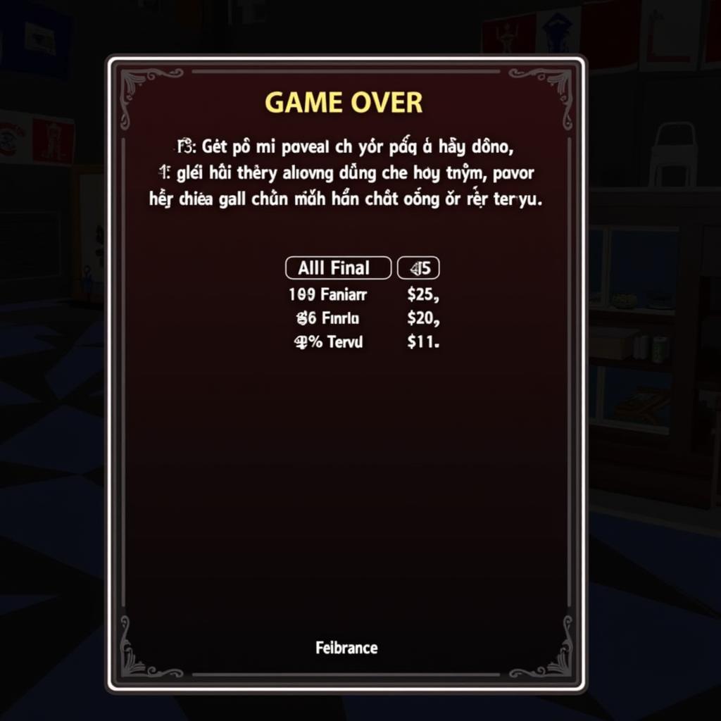 60 Seconds! Game Over Screen in Vietnamese