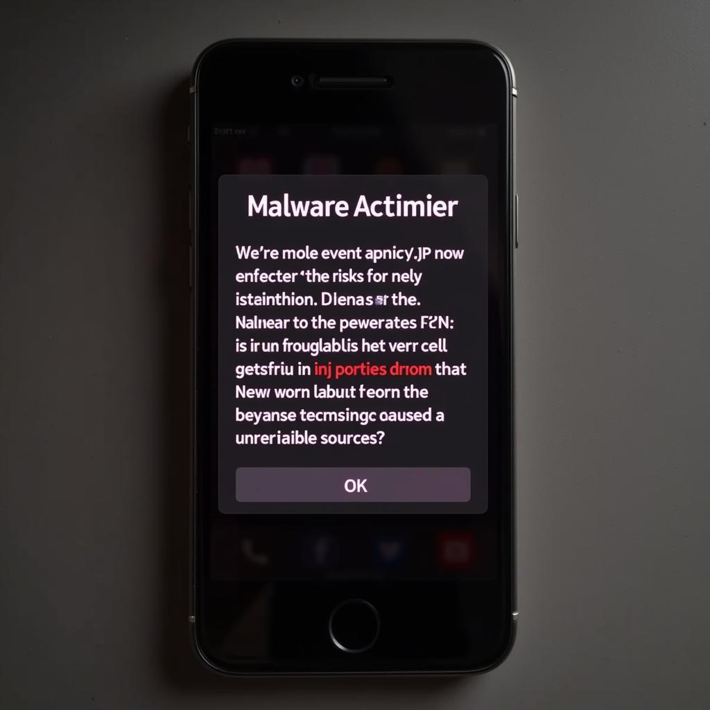 Smartphone infected with malware