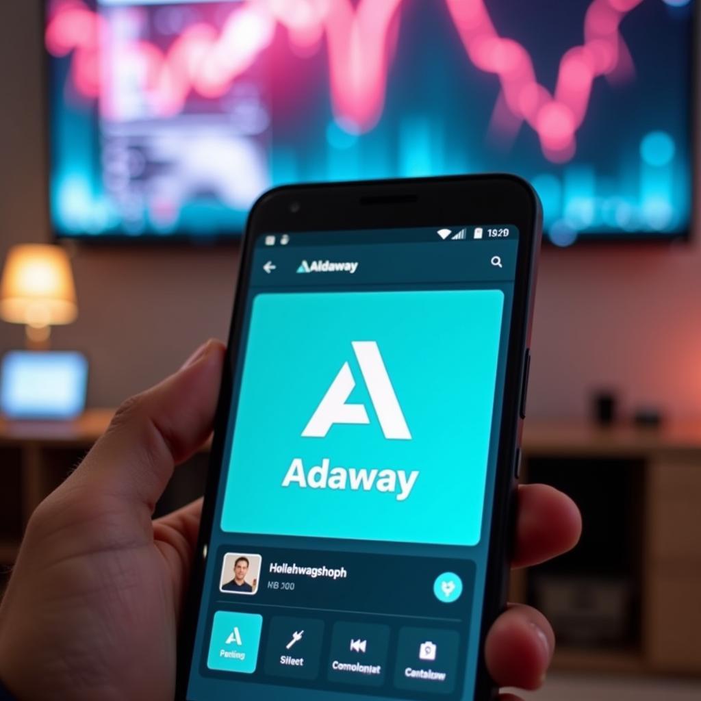 Android phone displaying Adaway apk 2018 download screen