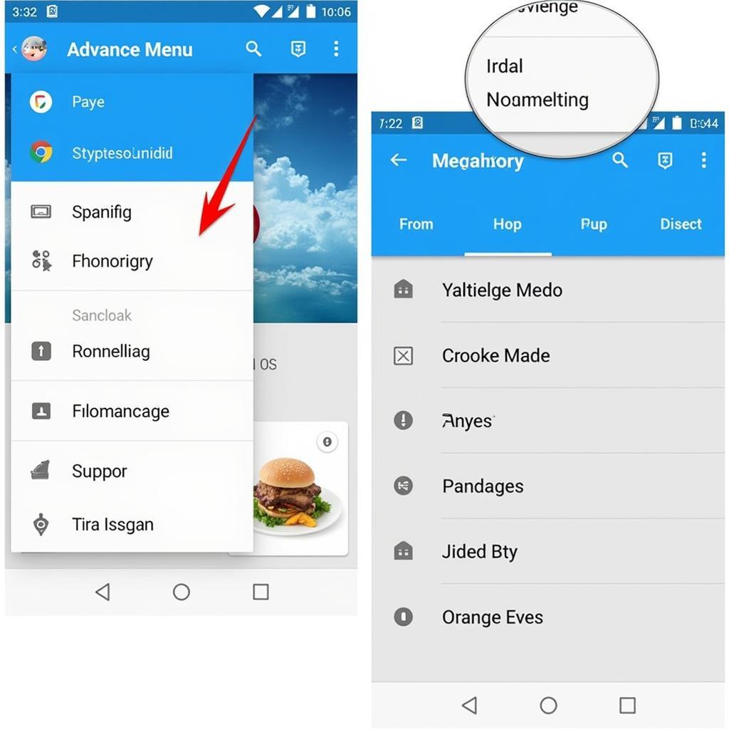 Advance Menu APK Interface