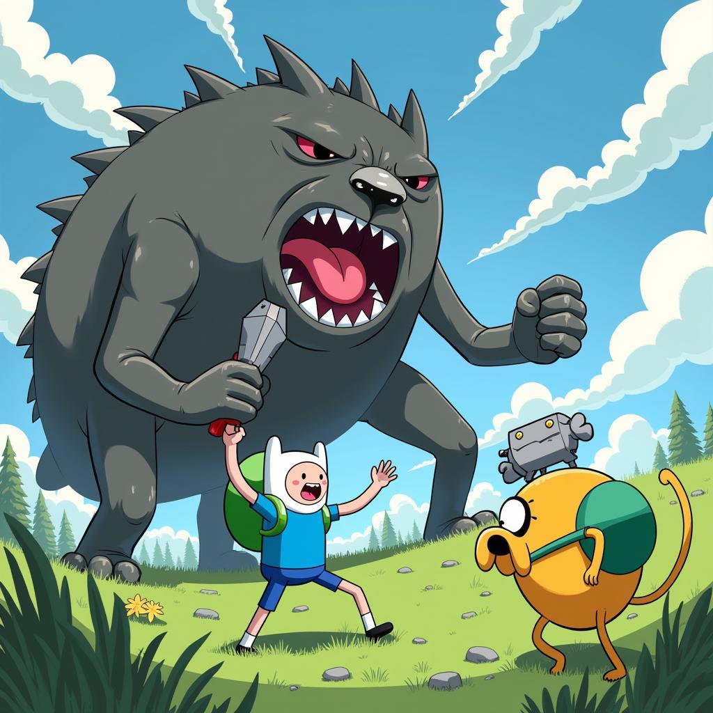 Adventure Time Finn and Bones Battle