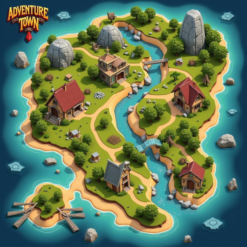 Exploring the World Map in Adventure Town