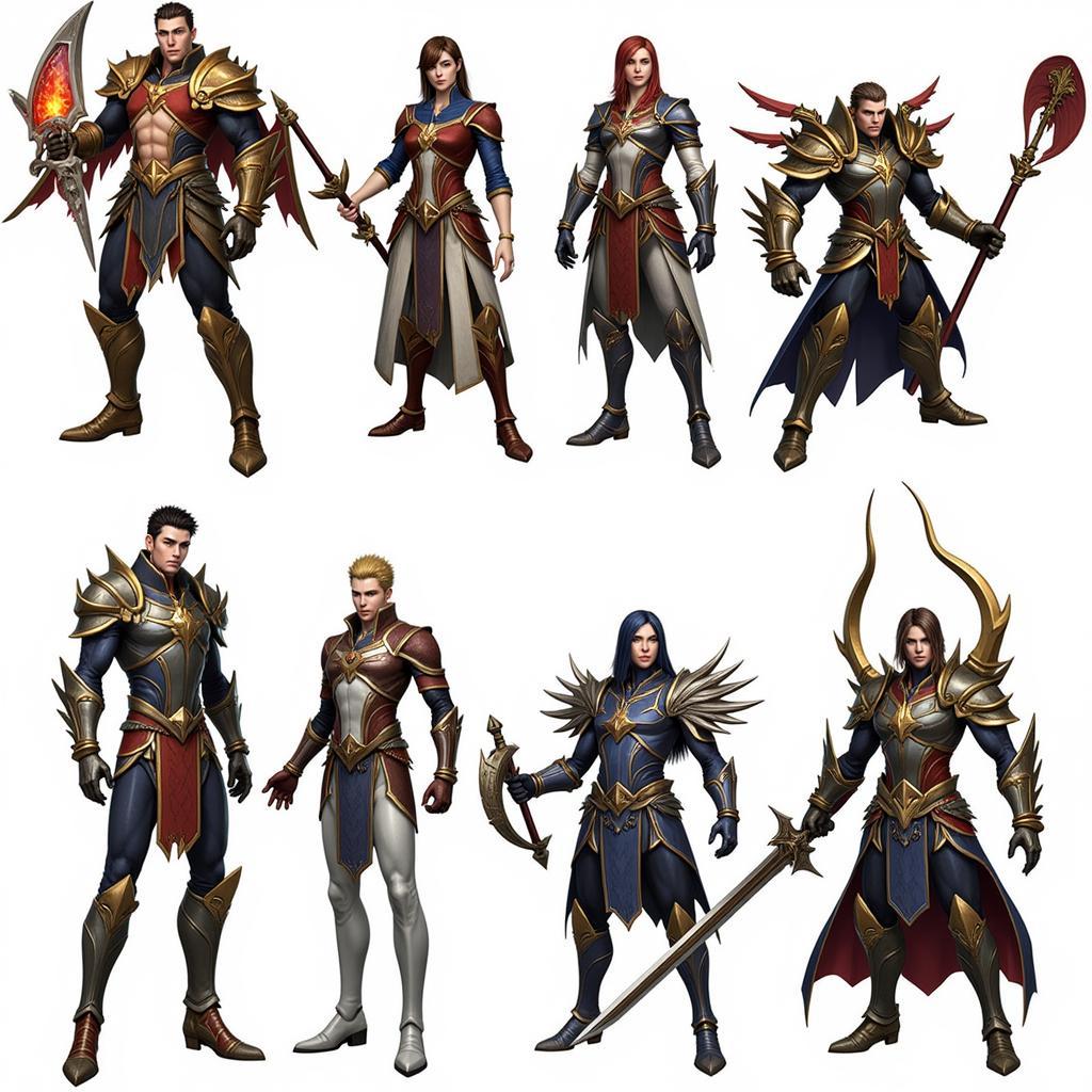 A diverse lineup of heroes in Aion Legions of War