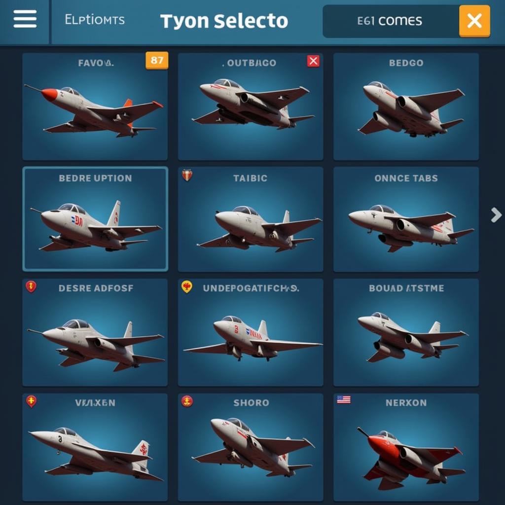 Airplane Invasion Aircraft Selection