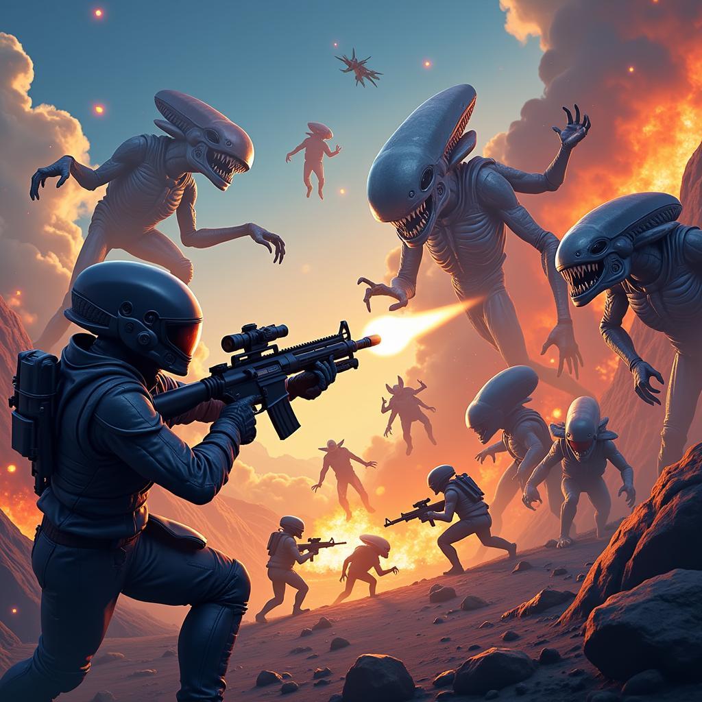 Alien Shooter 4.2.2 Mod APK Intense Battle Scene