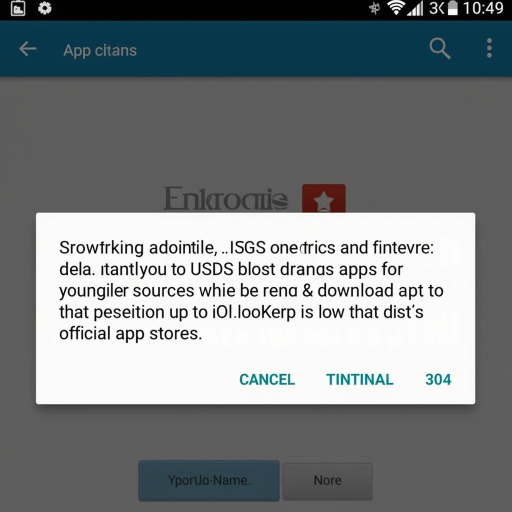 Android security warning message