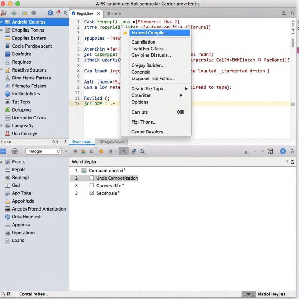 Android Studio APK Compilation Interface