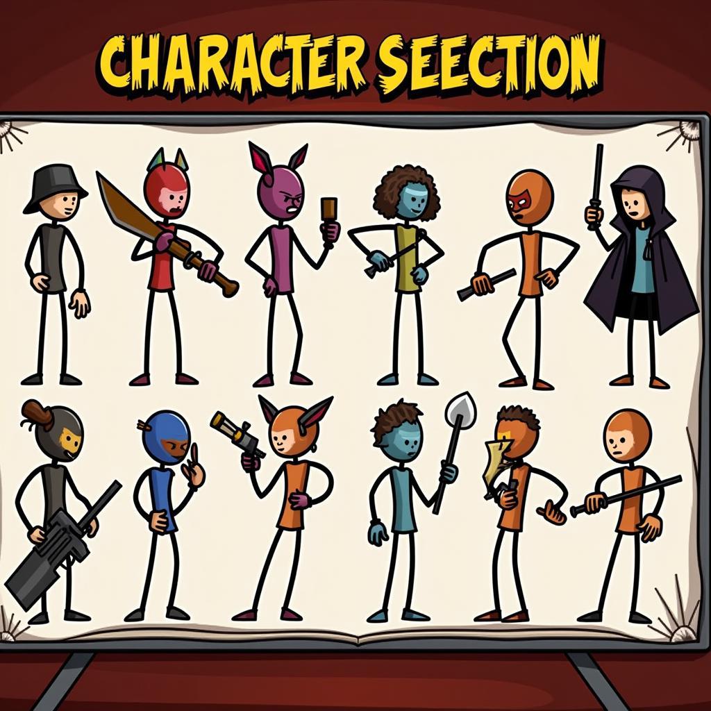 Anger of Stick 5 Character Selection Screen