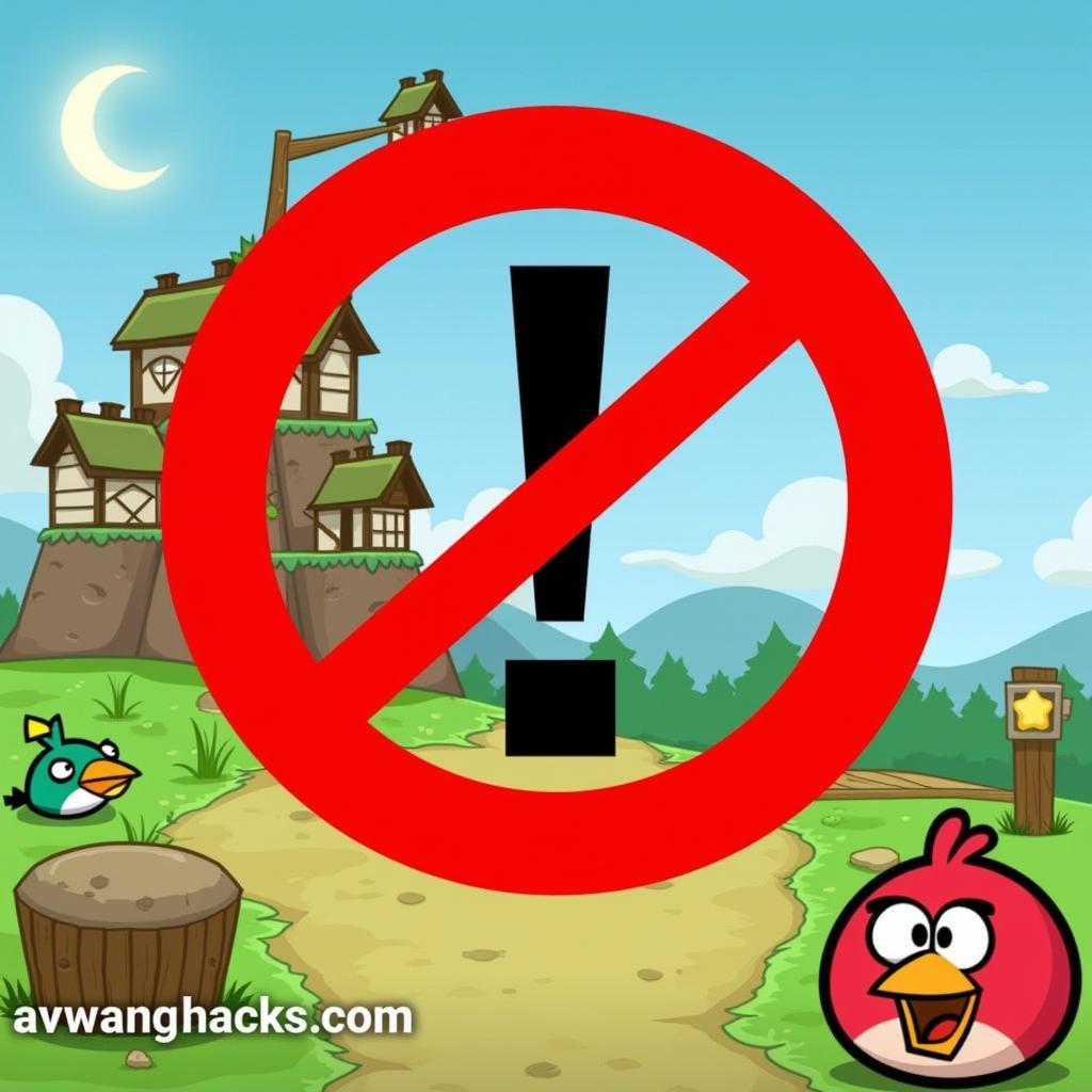 Warning Sign Over Angry Birds Match Game