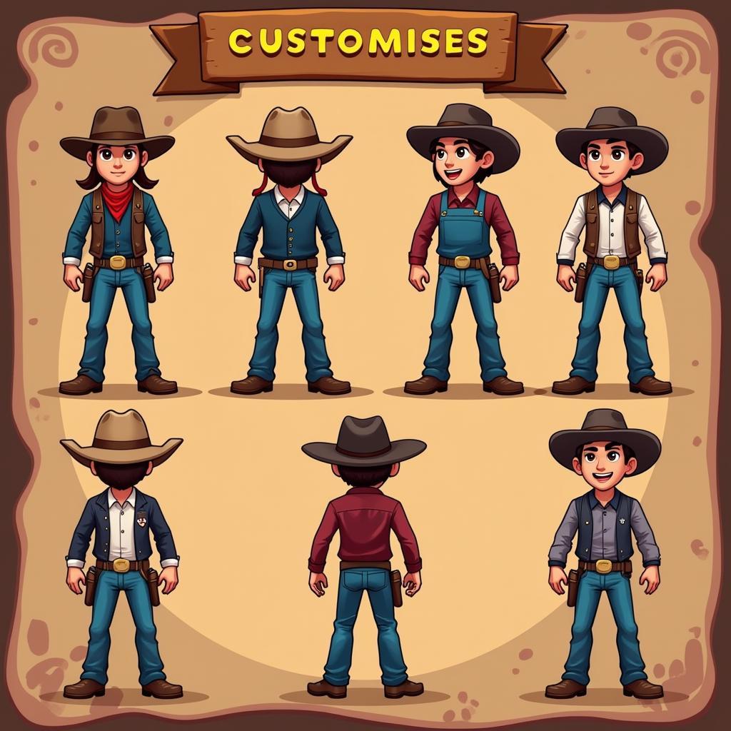 Angry Cowboy Character Customization Options