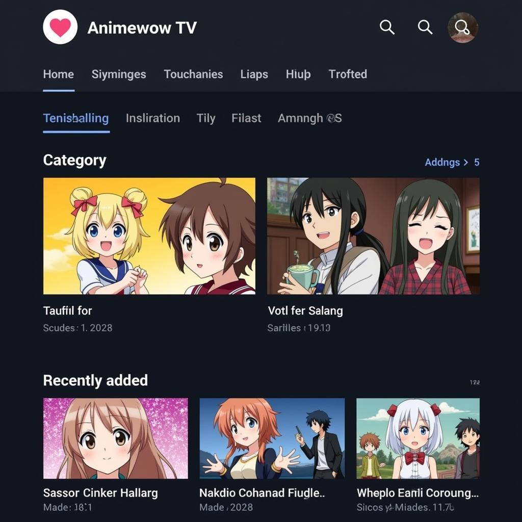 Animewow TV APK Interface Screenshot