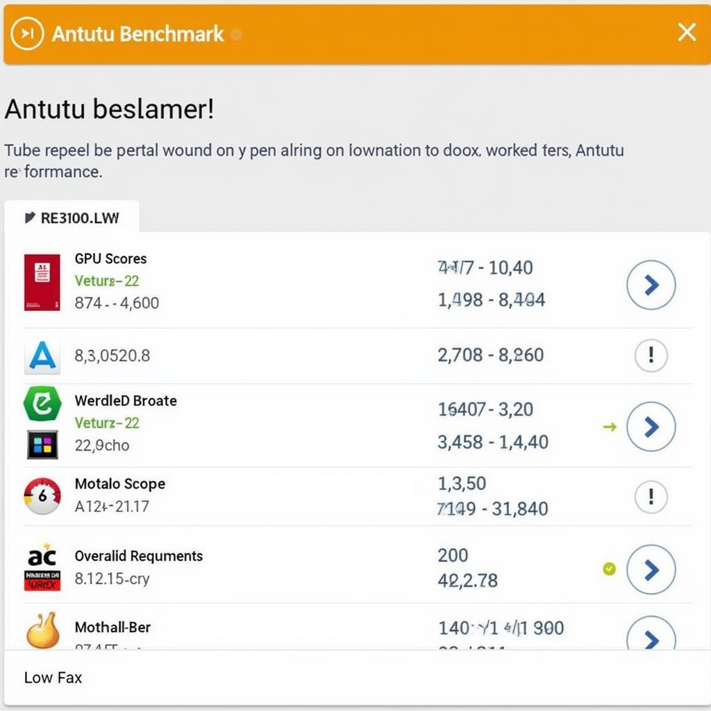 Antutu benchmark results displayed on a smartphone screen