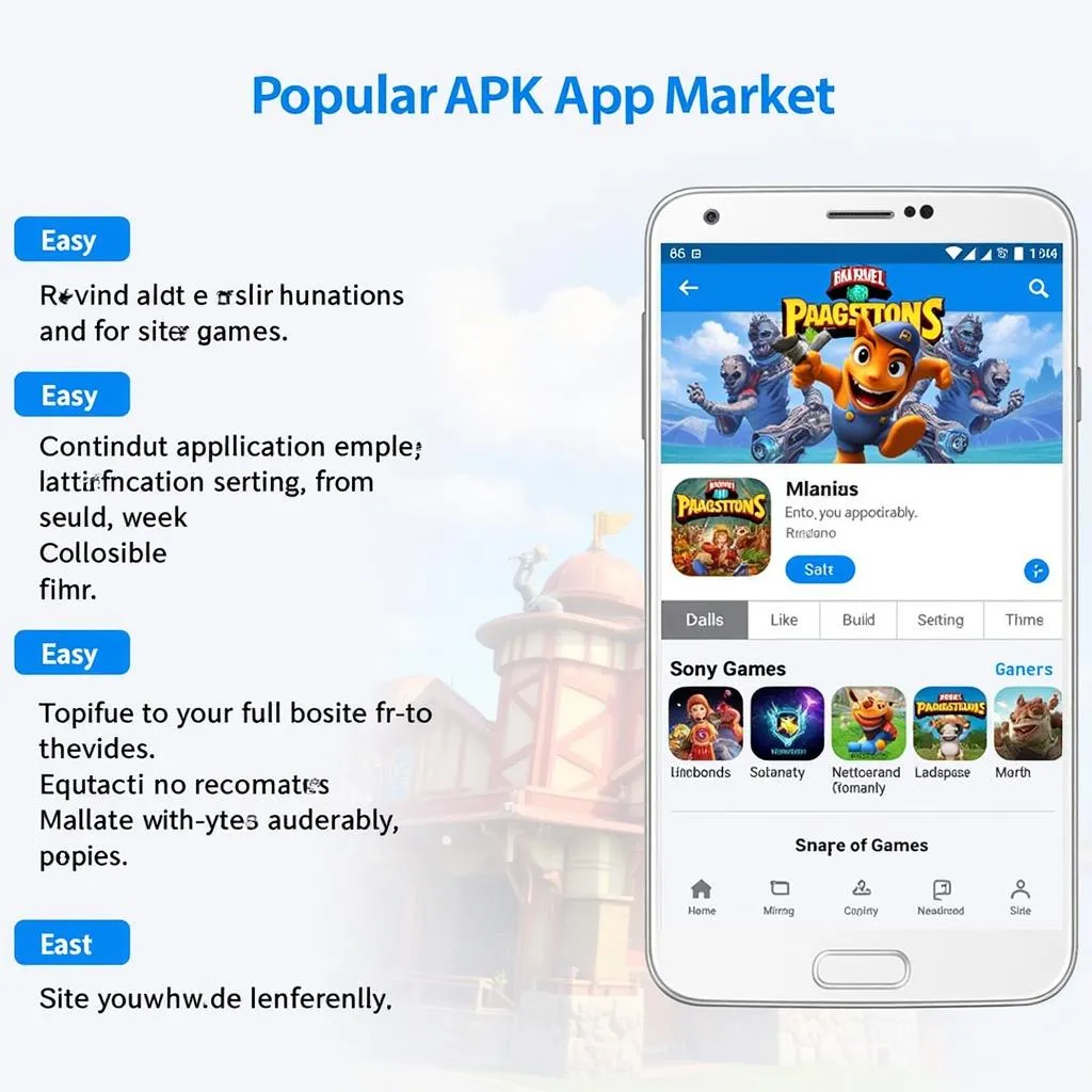 A user interface of a popular APK app market, featuring a clean and intuitive layout