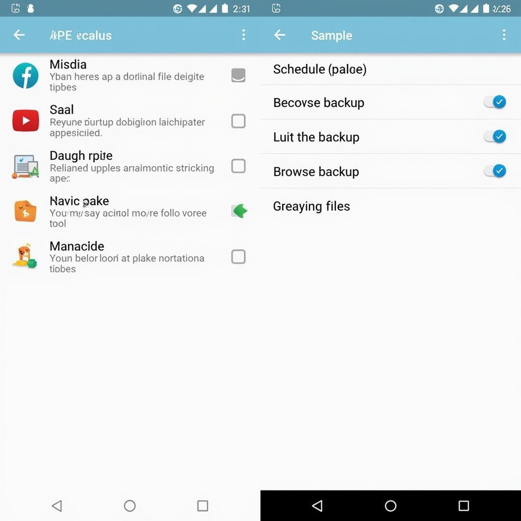 Screenshot of a popular APK backup application.