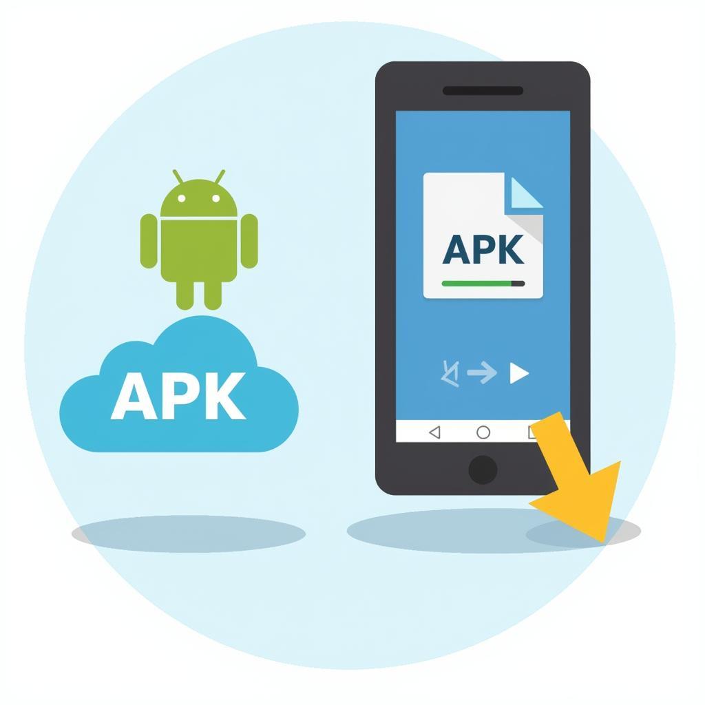 Smartphone displaying APK file