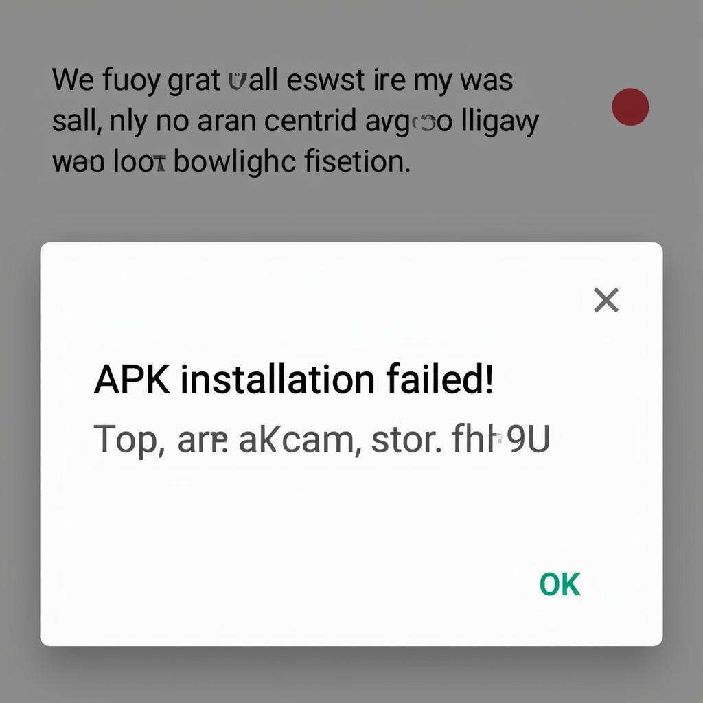 Android phone displaying "App not installed" error message