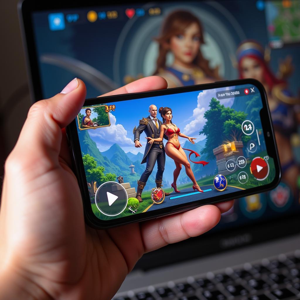 Android phone displaying exciting apk mod gameplay