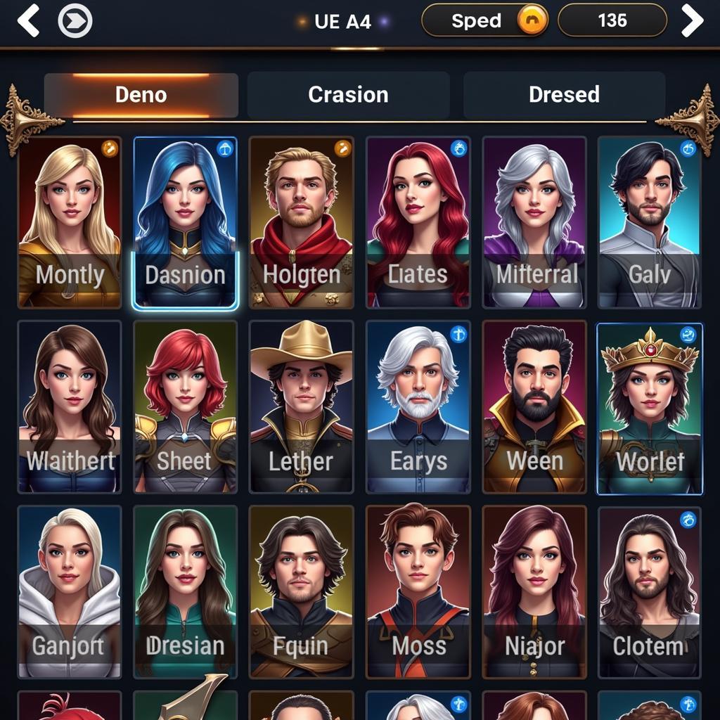 Apotheosis Heroes Character Selection Screen