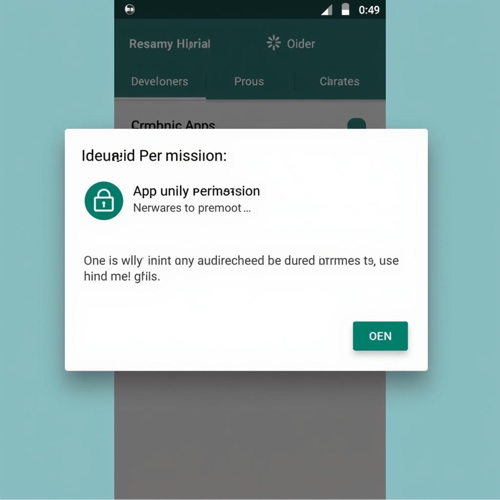 App permission request pop-up