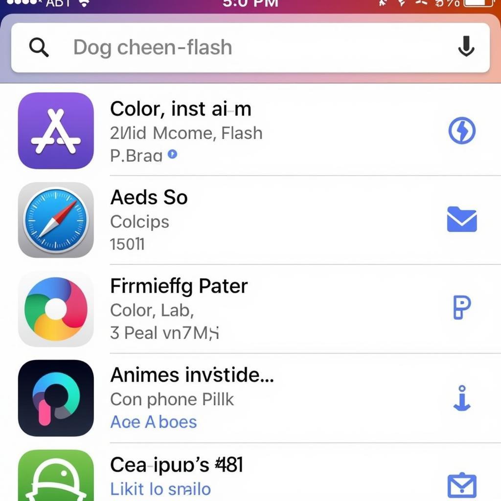 App Store Search for "Color Phone Flash"