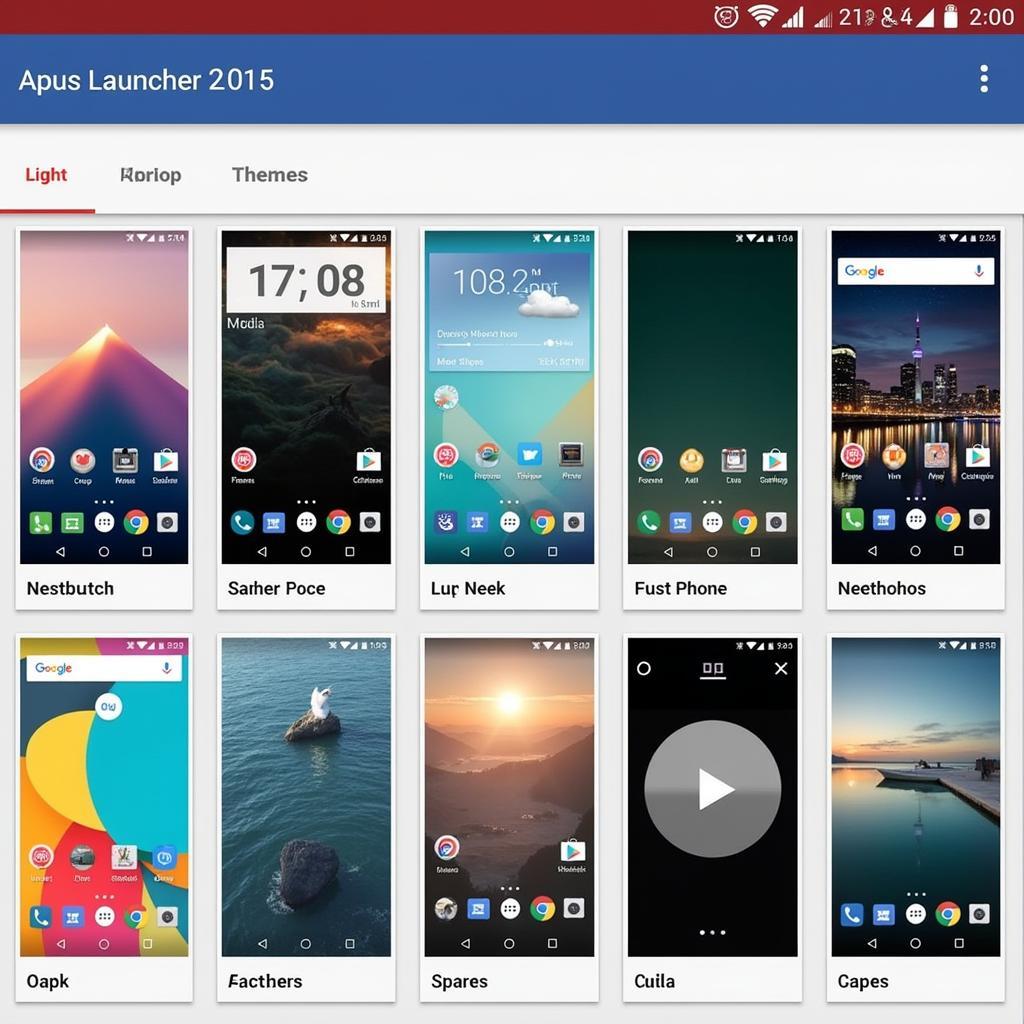 Apus Launcher 2015 themes