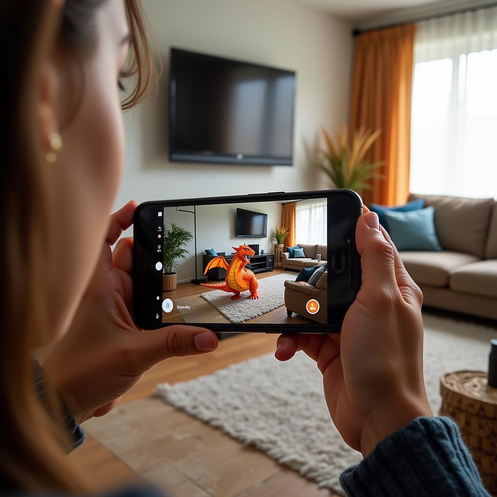 AR Camera App with Virtual Dragon