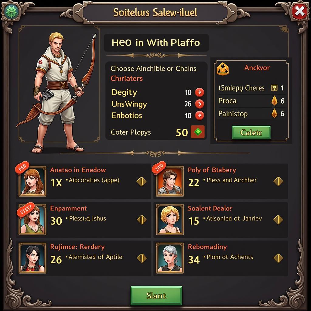 Archero Character Selection Screen