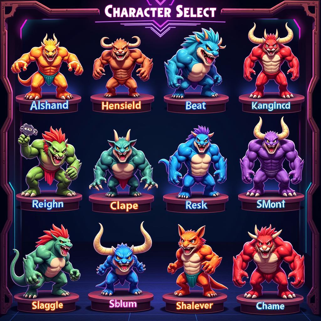 Armor Beast Character Select Screen