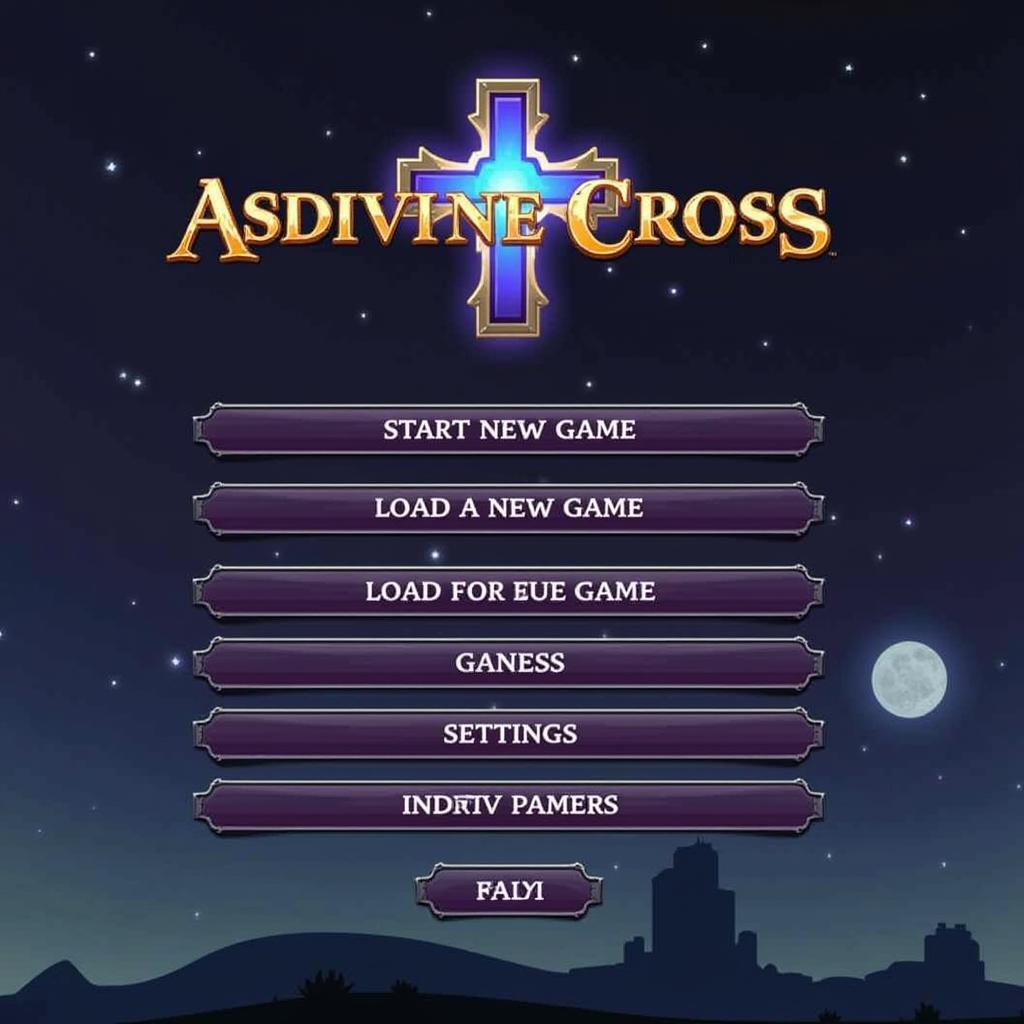 Asdivine Cross Mod APK Main Menu Screenshot