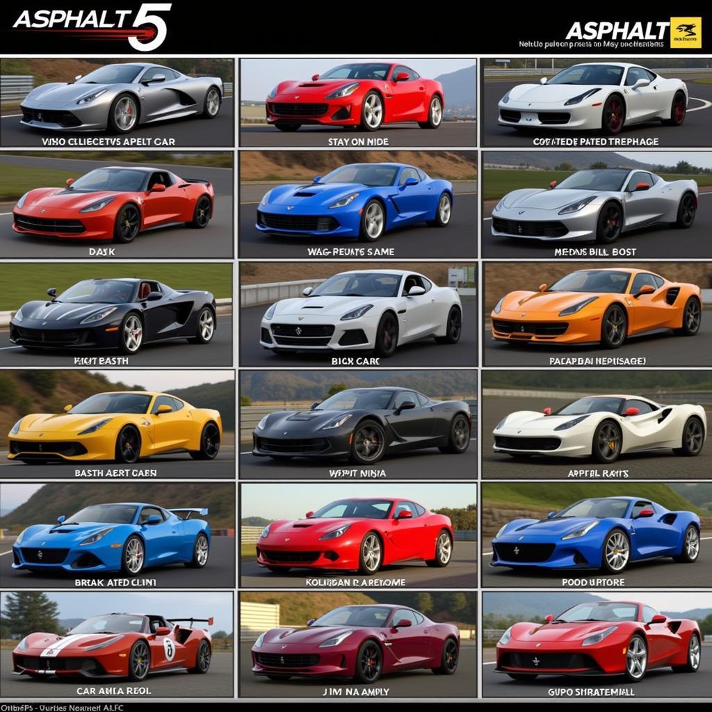 Asphalt 5 car collection screenshot