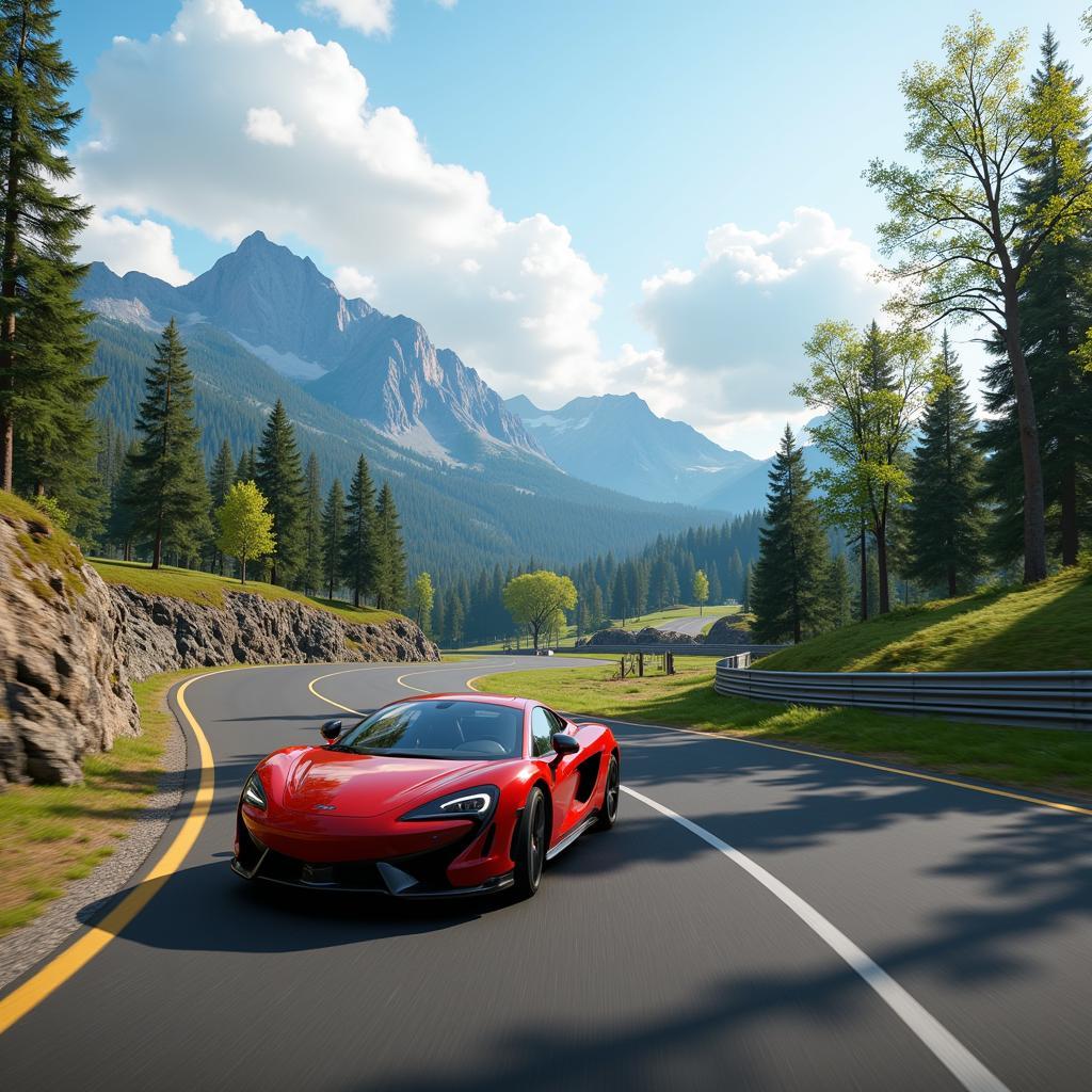 Asphalt 8 racing track with scenery