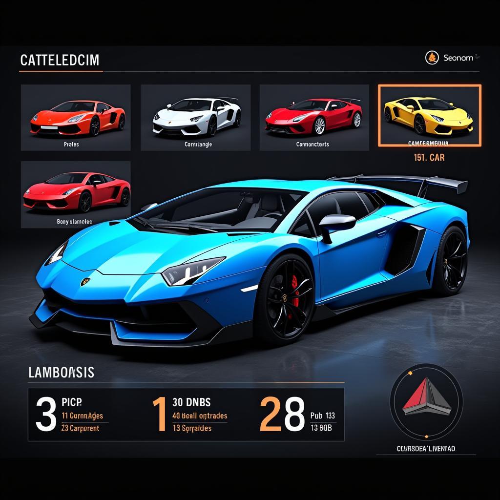 Asphalt Nitro 8 car selection screen