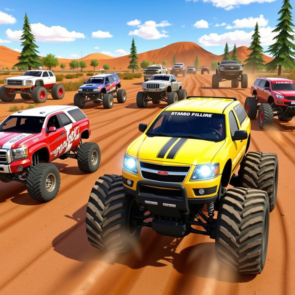 Off-road vehicles racing in Asphalt Xtreme Mod Apk