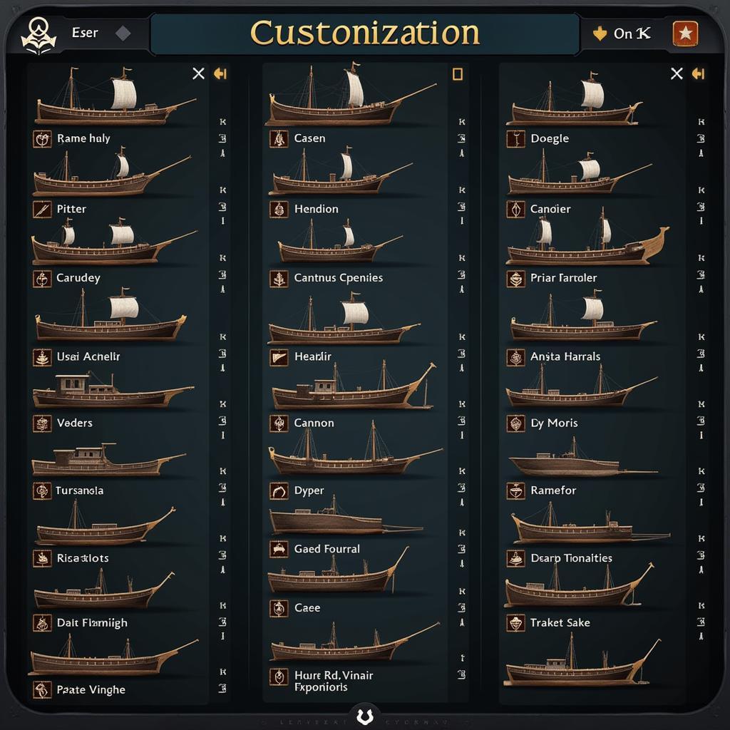 Customization options for your pirate ship