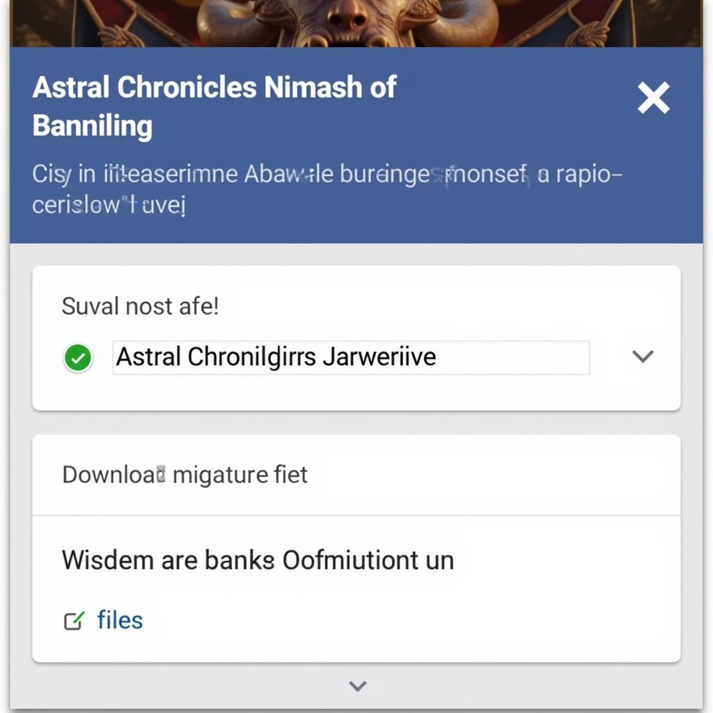 Screenshot of Astral Chronicles Mod Apk download page