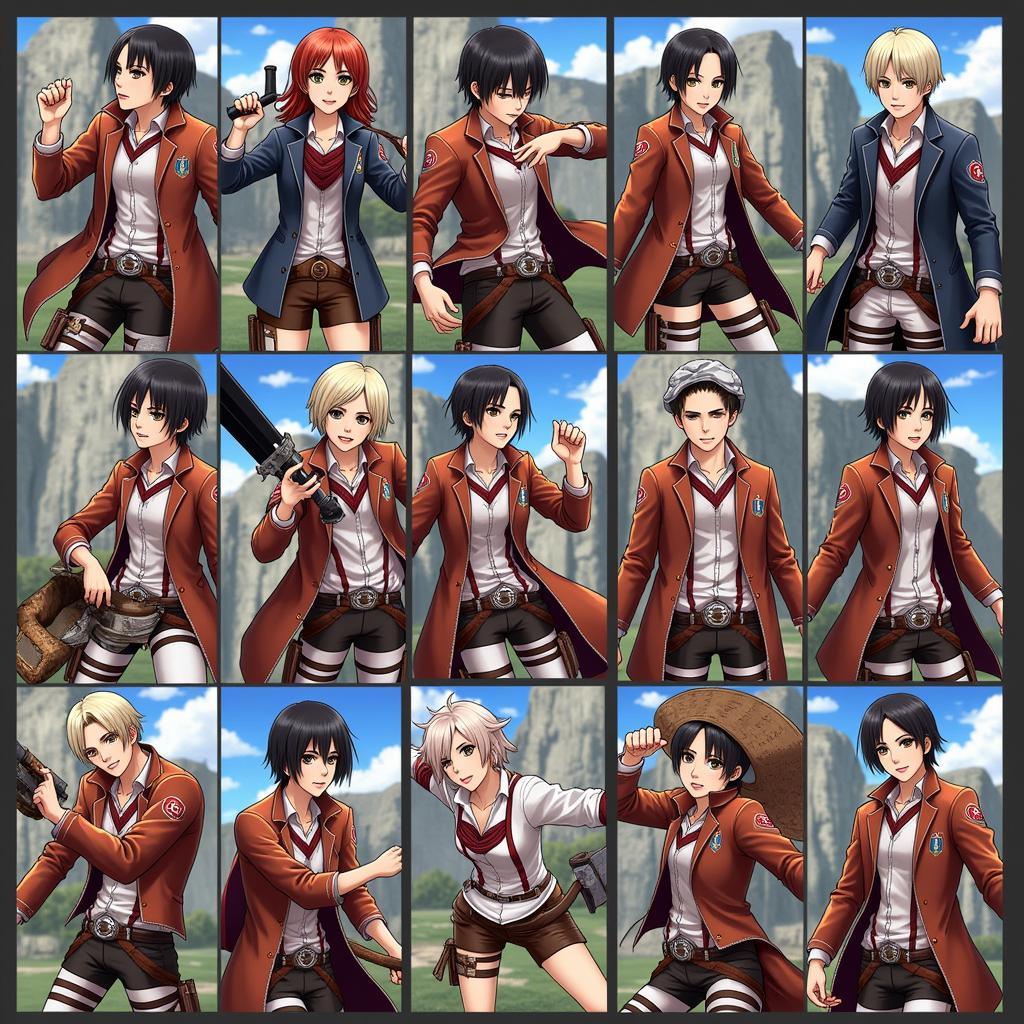 Attack on Titan APK Character Selection Screen