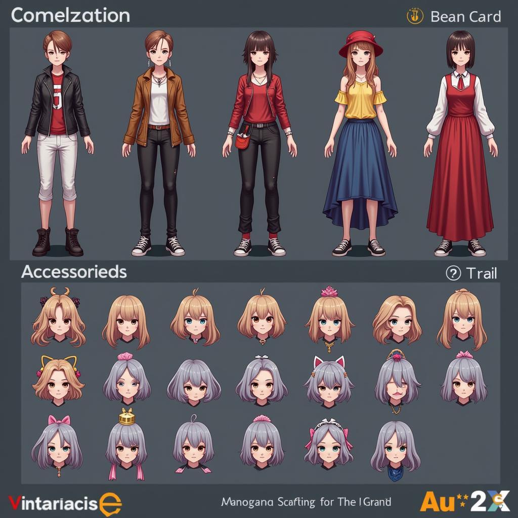 Character customization screen in Au 2 Eng APK