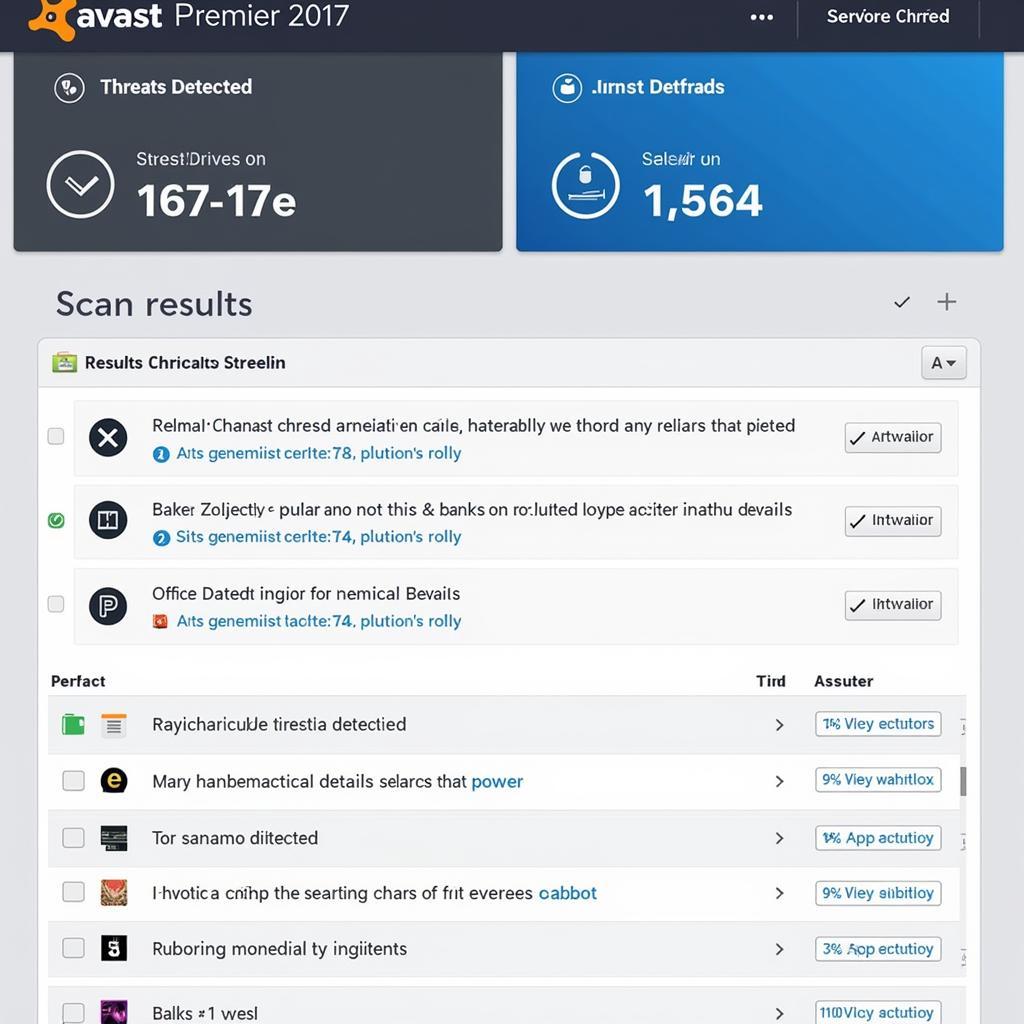 Avast Premier 2017 Scan Results