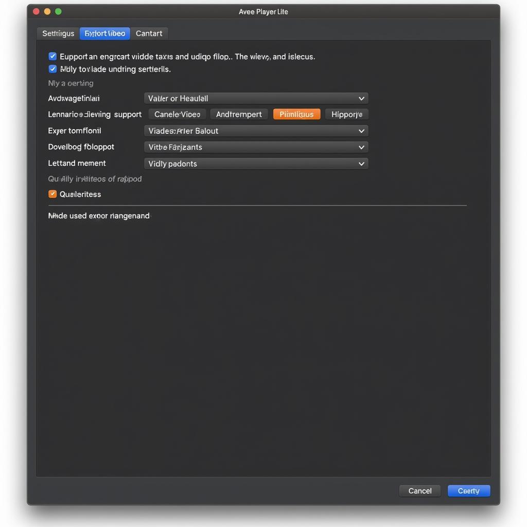 Avee Player Lite Export Settings