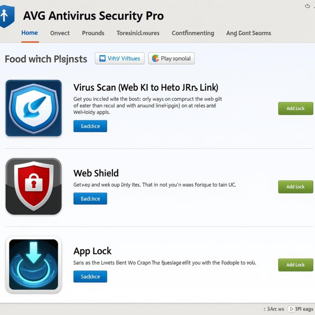 AVG Antivirus Security Pro Interface