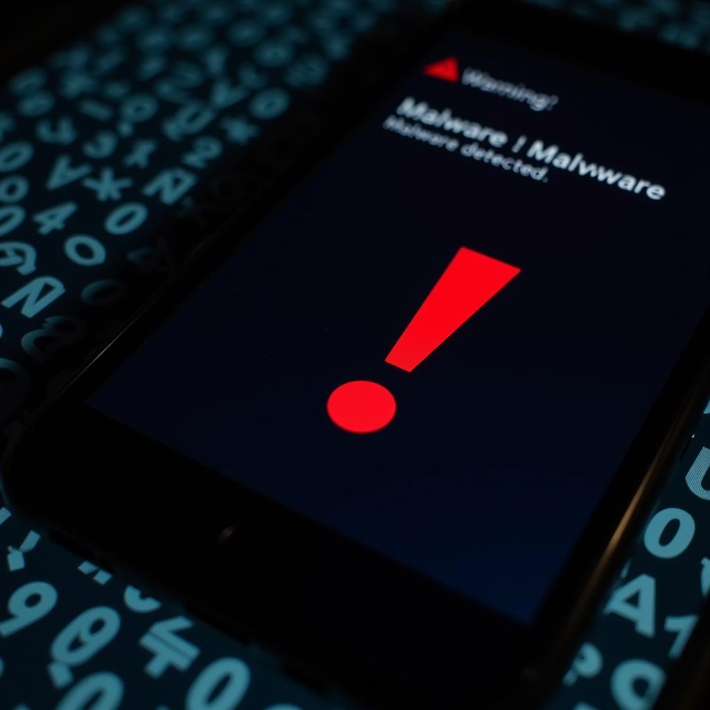 Smartphone with malware warning