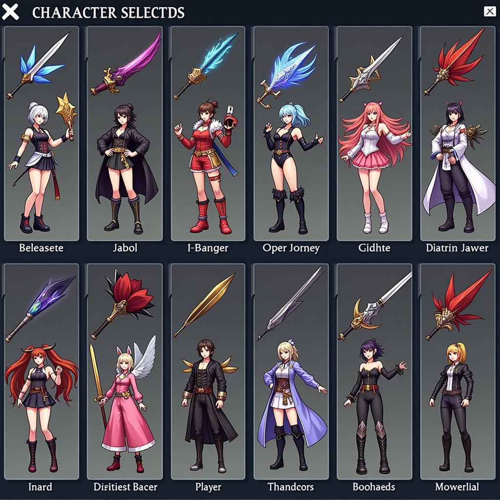 Axe Japan APK Character Selection Screen