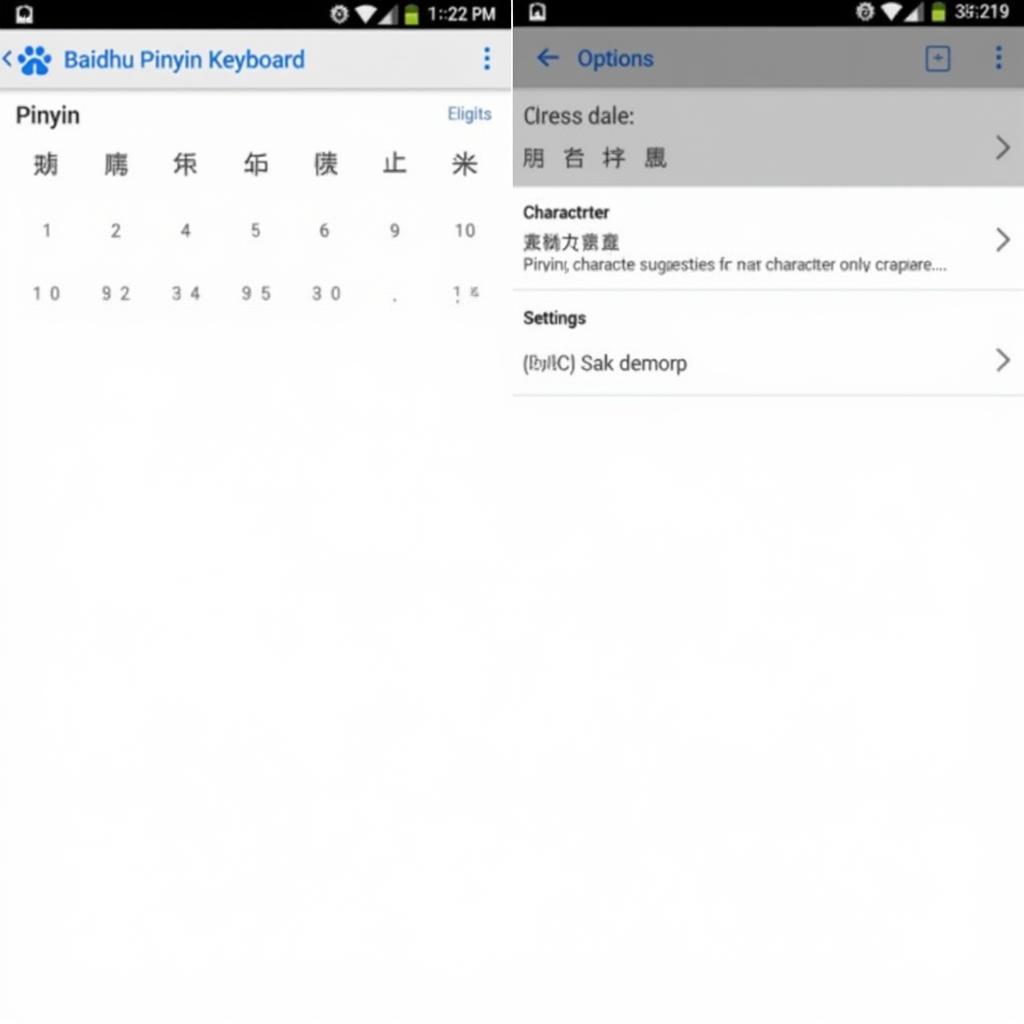 Baidu Pinyin App Interface