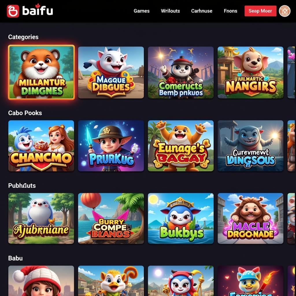 Baifu APK Game Categories